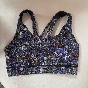 Lululemon Athletica Floral Sports Bra - Black and Purple